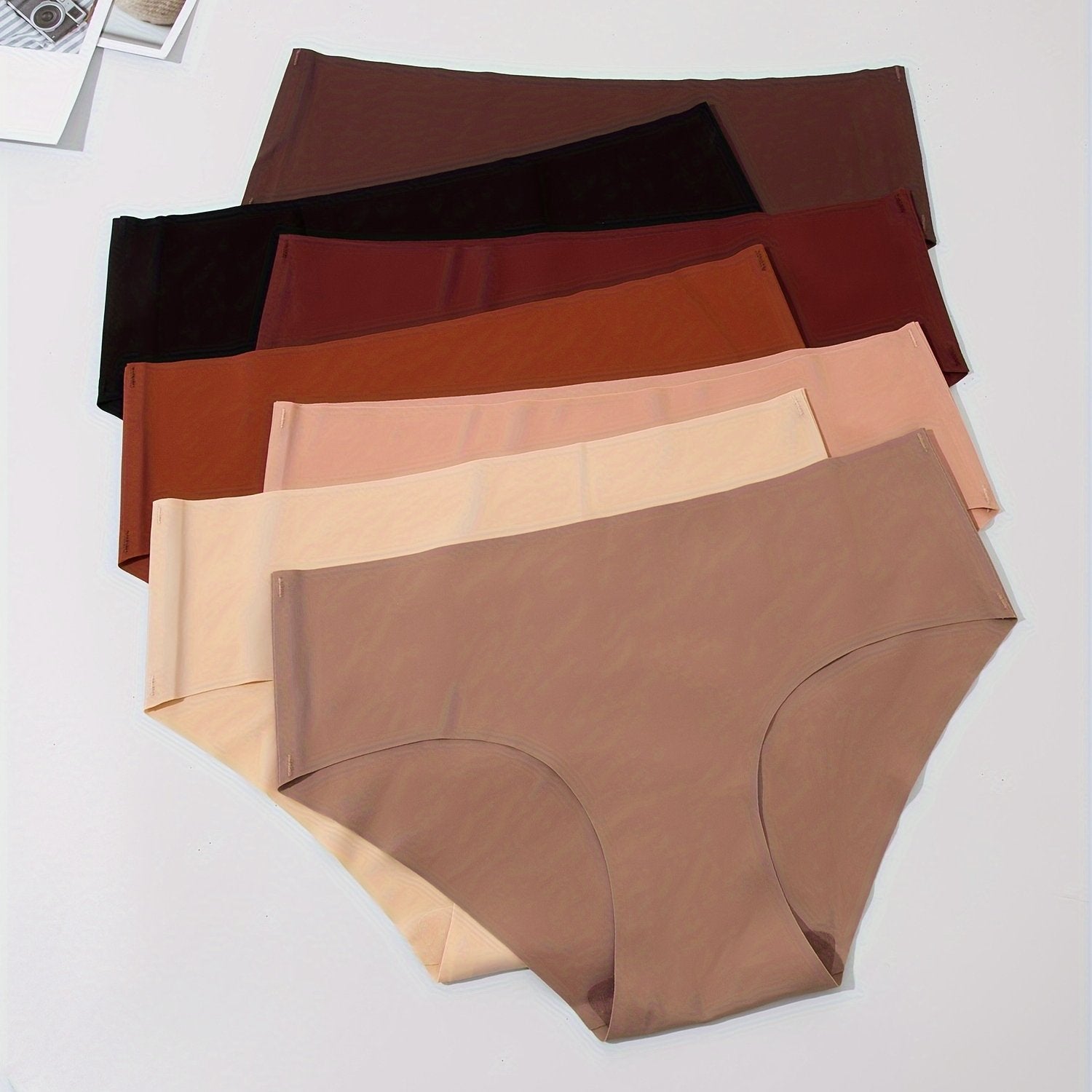 Women's Seamless Solid Briefs Comfortable Breathable Stretchy Underwear