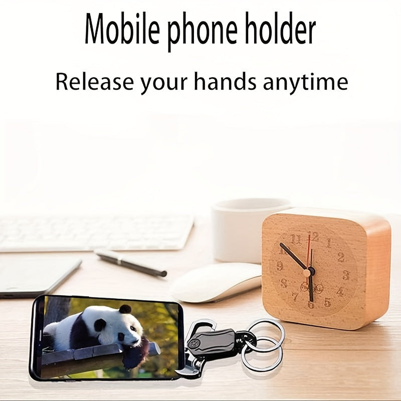 Men's Multifunctional Keychain with Finger Gyro Bottle Opener Phone Holder Gift