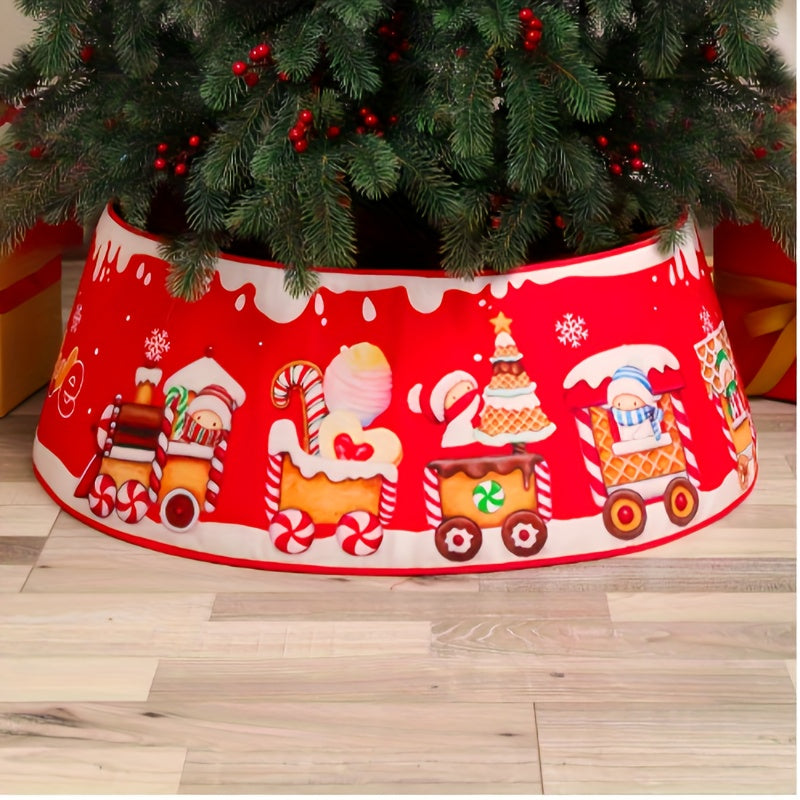 Faldón para árbol de Navidad con estampado de lentejuelas para decoración festiva en el hogar y en fiestas