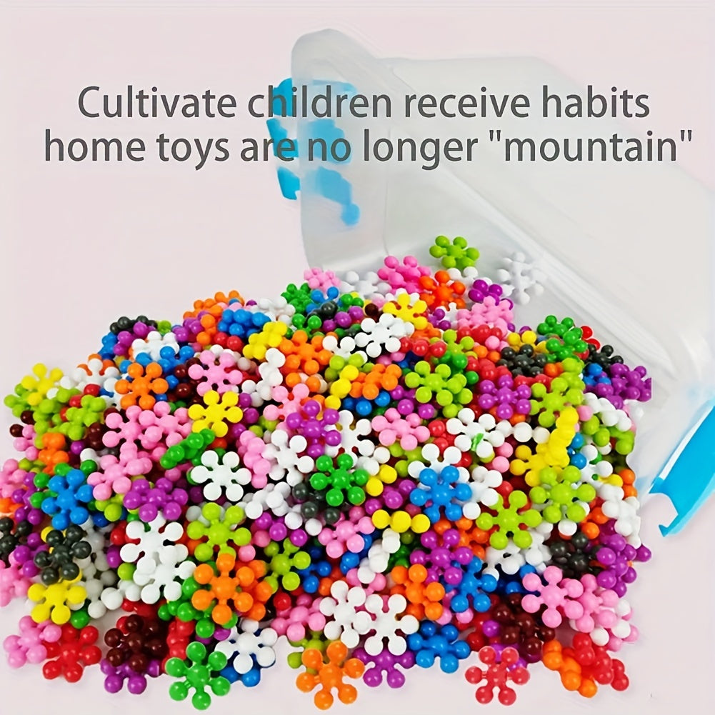 Set of 60/100/200 Plum Blossom and Snowflake Building Blocks for DIY Interlocking Puzzles Educational Toy