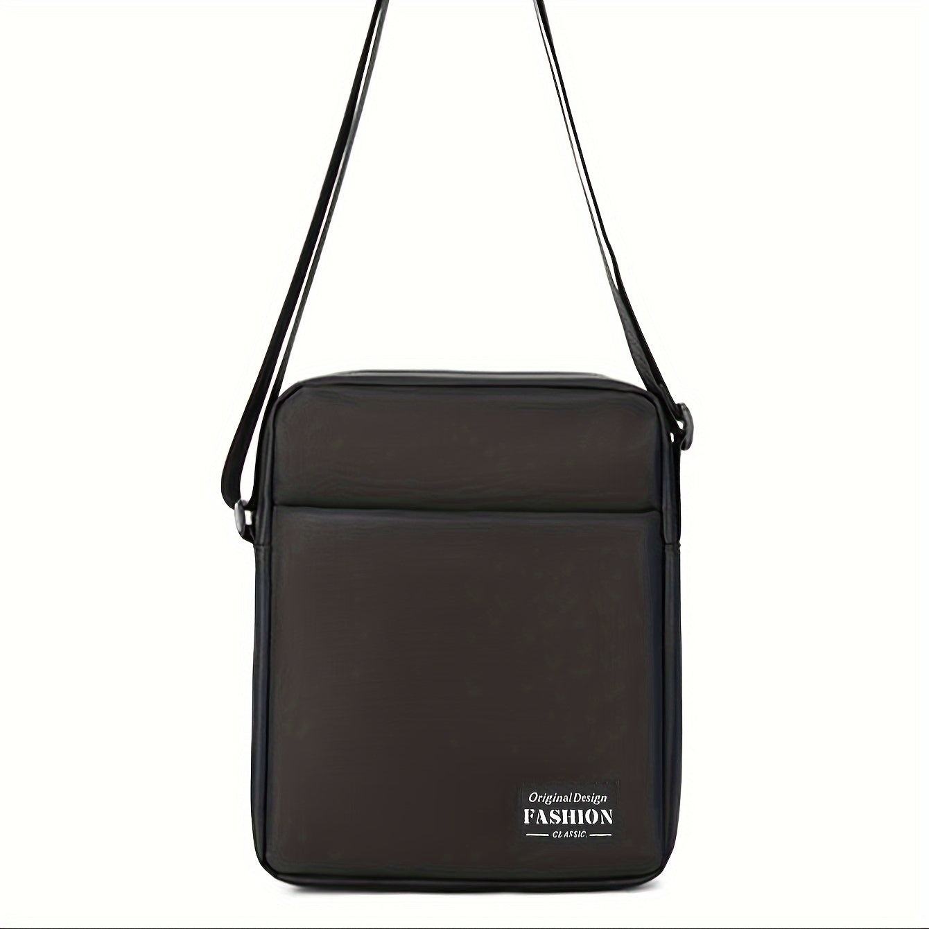 Men's Black Polyester Crossbody Bag for Outdoor and Business Travel