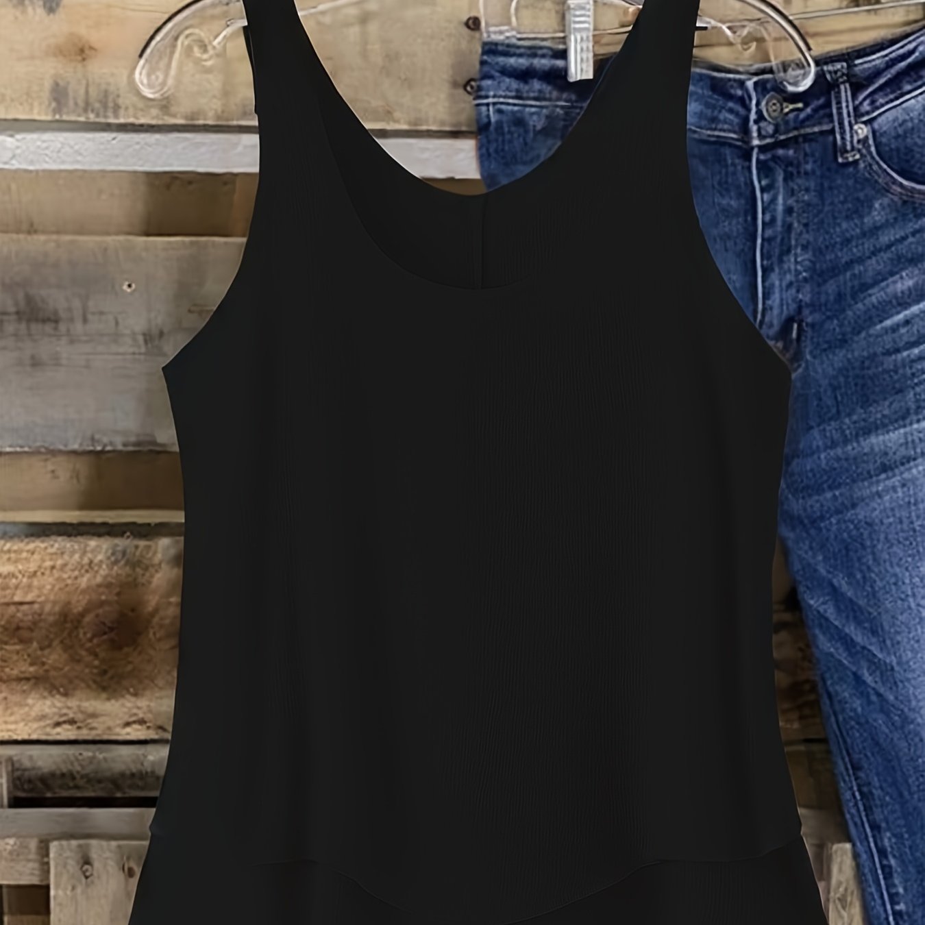 Plus Size Double-Layer Woven Tank Top for Women Sleeveless Orange