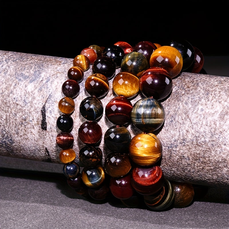 Natural Three-Color Tiger Eye Beads for Jewelry Making Wholesale