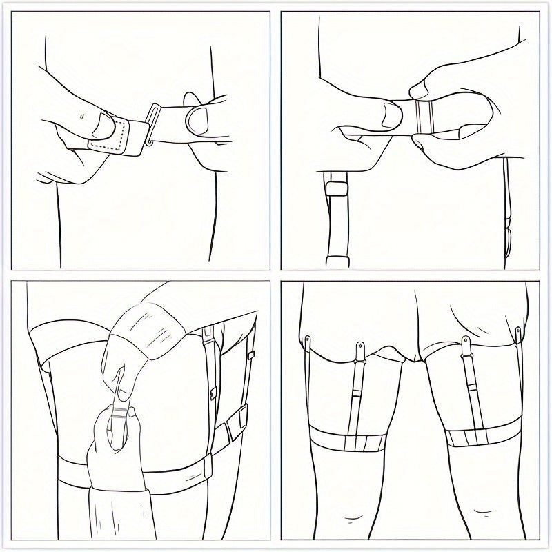 Men's Shirt Stays Nylon Business White Adjustable Shirt Garters for Tucking