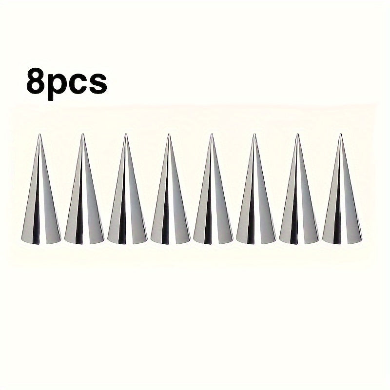 Conical Pastry Molds Set of 8 or 10 Stainless Steel for Croissants Puffs and Bread