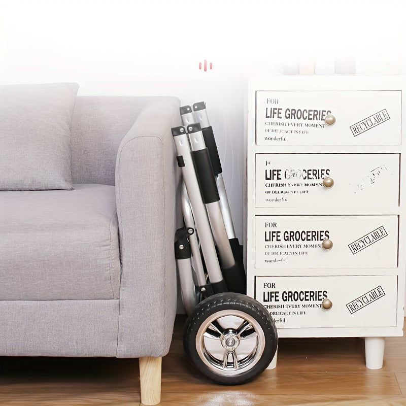 Qayriladigan xarid savati, ajratiladigan sumka va saqlash qutisi bilan - oziq-ovqat, lagerda va ko'chirish uchun portativ alyuminiy trolley - mustahkam kauchuk g'ildiraklar, qora.