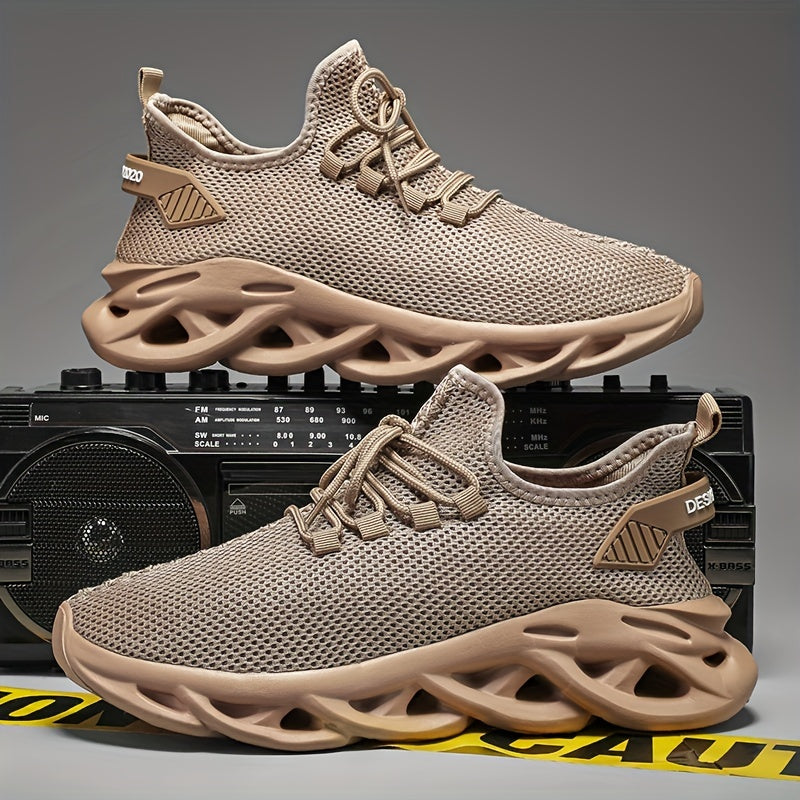 Men's Slip-On Breathable Odor-Resistant Sneakers with Laces for Casual and Sports