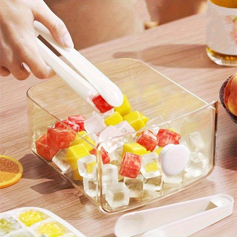 Portable Ice Maker for Refrigerator with 48-Cube Capacity, Ice Clip, 2 Compartments