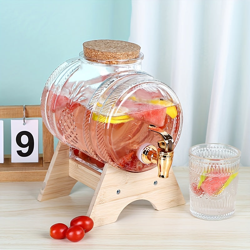 Glass Wine Fermentation Barrel with Faucet Cork Sealed for Brewing and Beverages