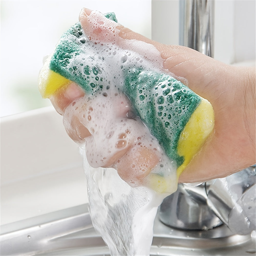 30 Pack Double-Sided Dishwashing Sponges with Built-In Brush for Kitchen Cleaning