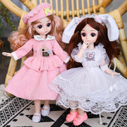 29.97cm Fashion Doll Set with Pink White Outfits for Girls Durable ABS Resin