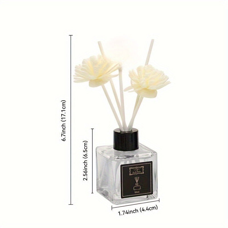 50ml Flameless Reed Diffuser Set with Essential Oil Fragrance Dried Flowers for Home Decor