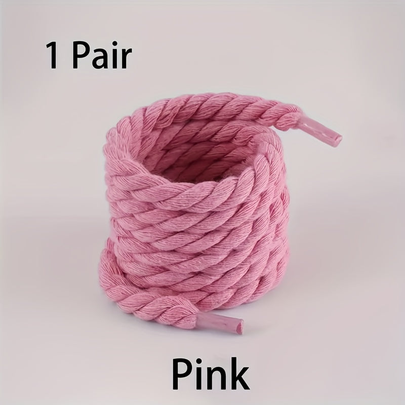 Unisex Hemp Rope Shoelaces Durable Thick Stylish Casual Sneakers Canvas