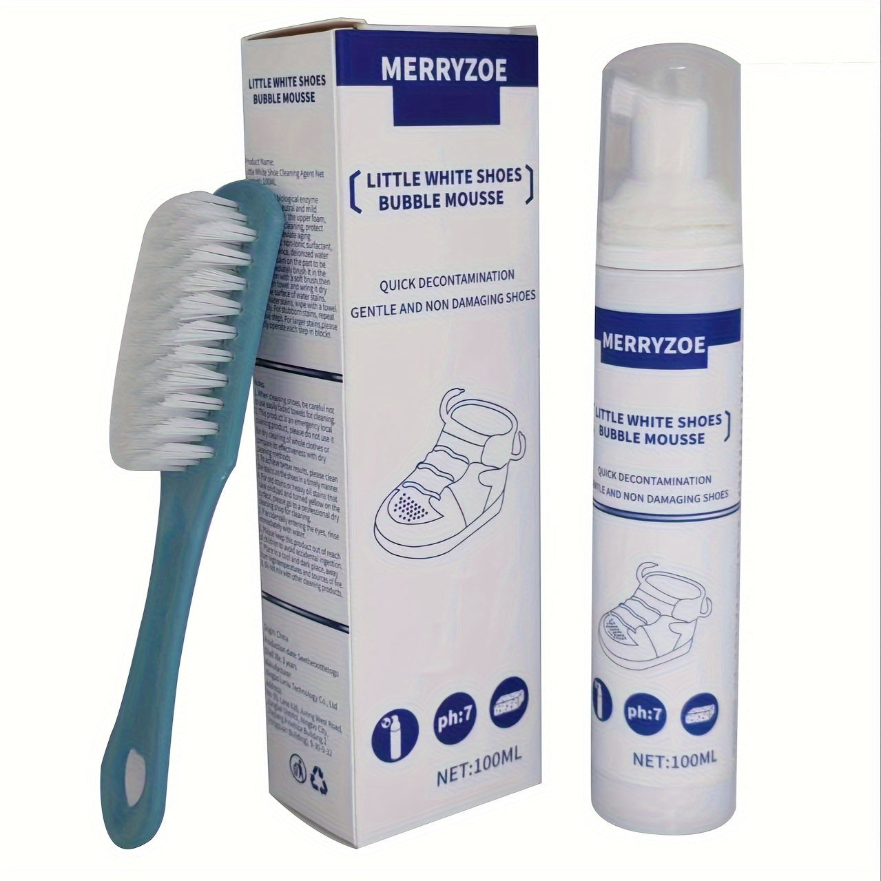 White Shoe Cleaner Foam 100ml Disposable Decontamination Wipe for Sneakers
