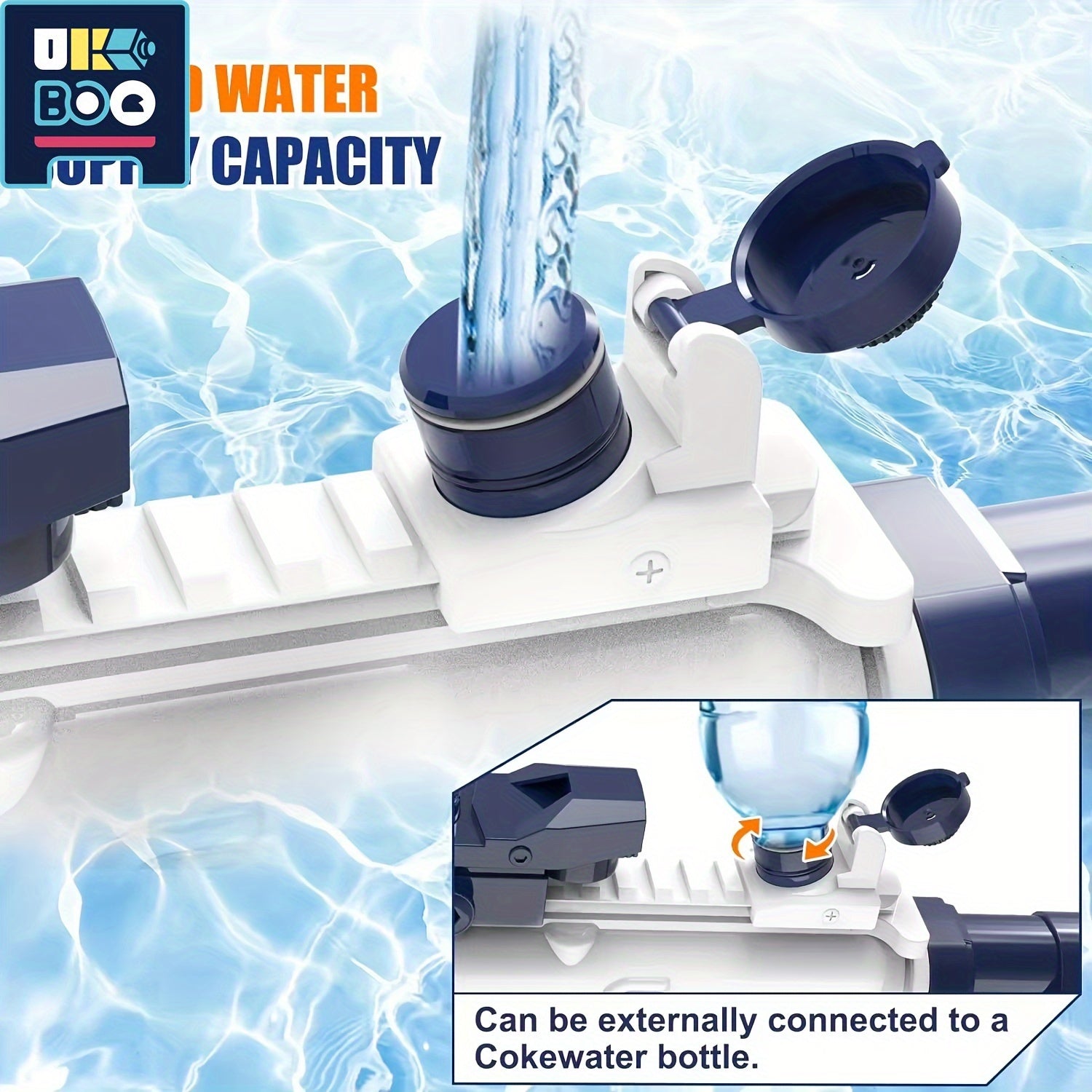 UKBOO USB orqali zaryadlanadigan elektr suv quroli kattalar uchun: uzoq masofa, avtomatik purkagich yozgi ochiq havoda va basseyn o'yinlari uchun.