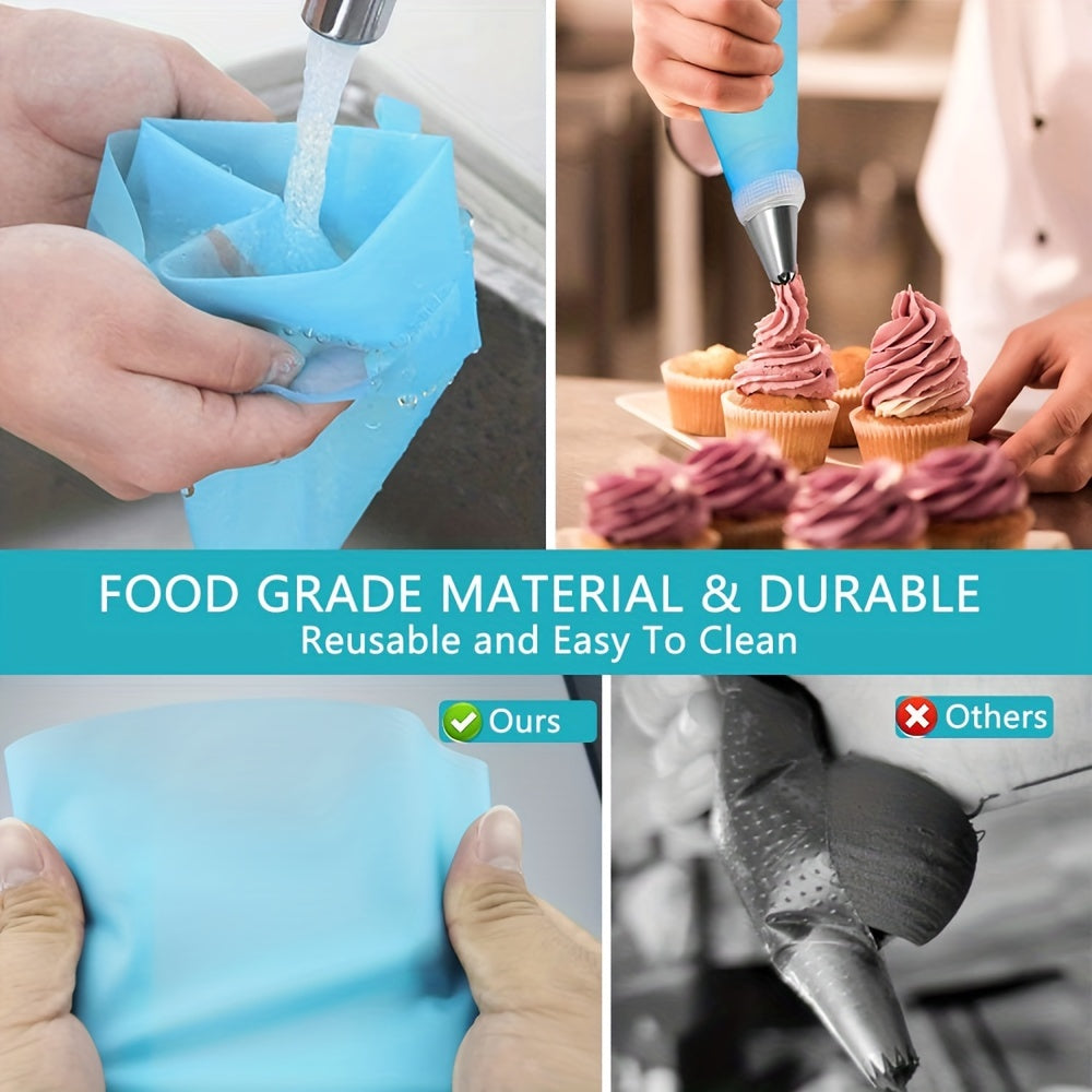 21-Piece Cake Decorating Set with Piping Bags Tips Reusable Pastry Bags