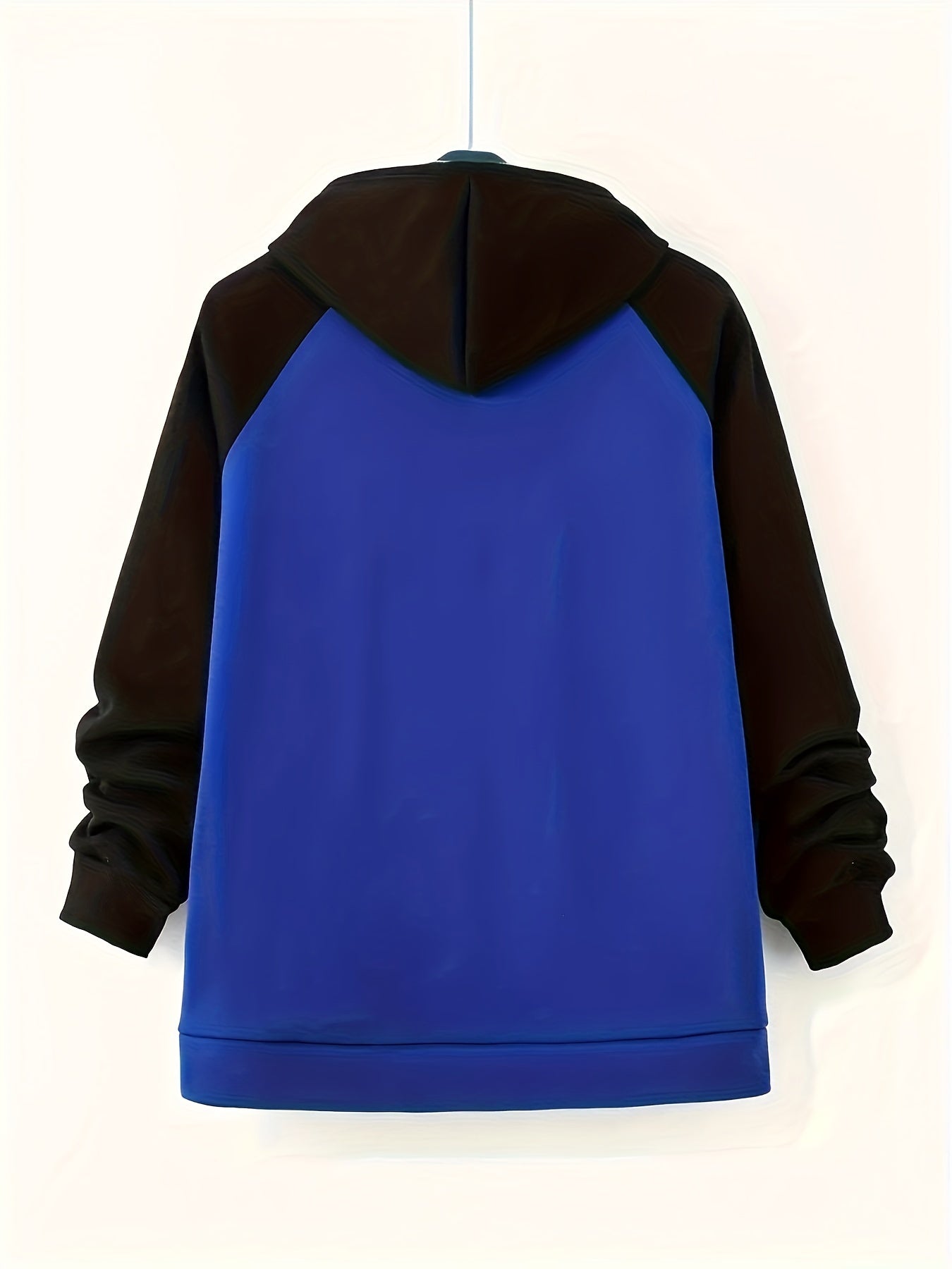 Yoz, kuz, qish uchun kontrast ranglarda erkaklar uchun plussiz kapüşonli jaket