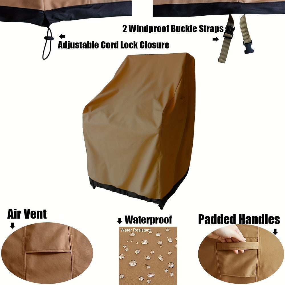 Outdoor Fabric High Back Chair Covers Set of 2