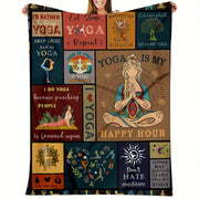 Flannel Throw Blanket for Allergies Cozy Yoga-Inspired Gift for Loved Ones