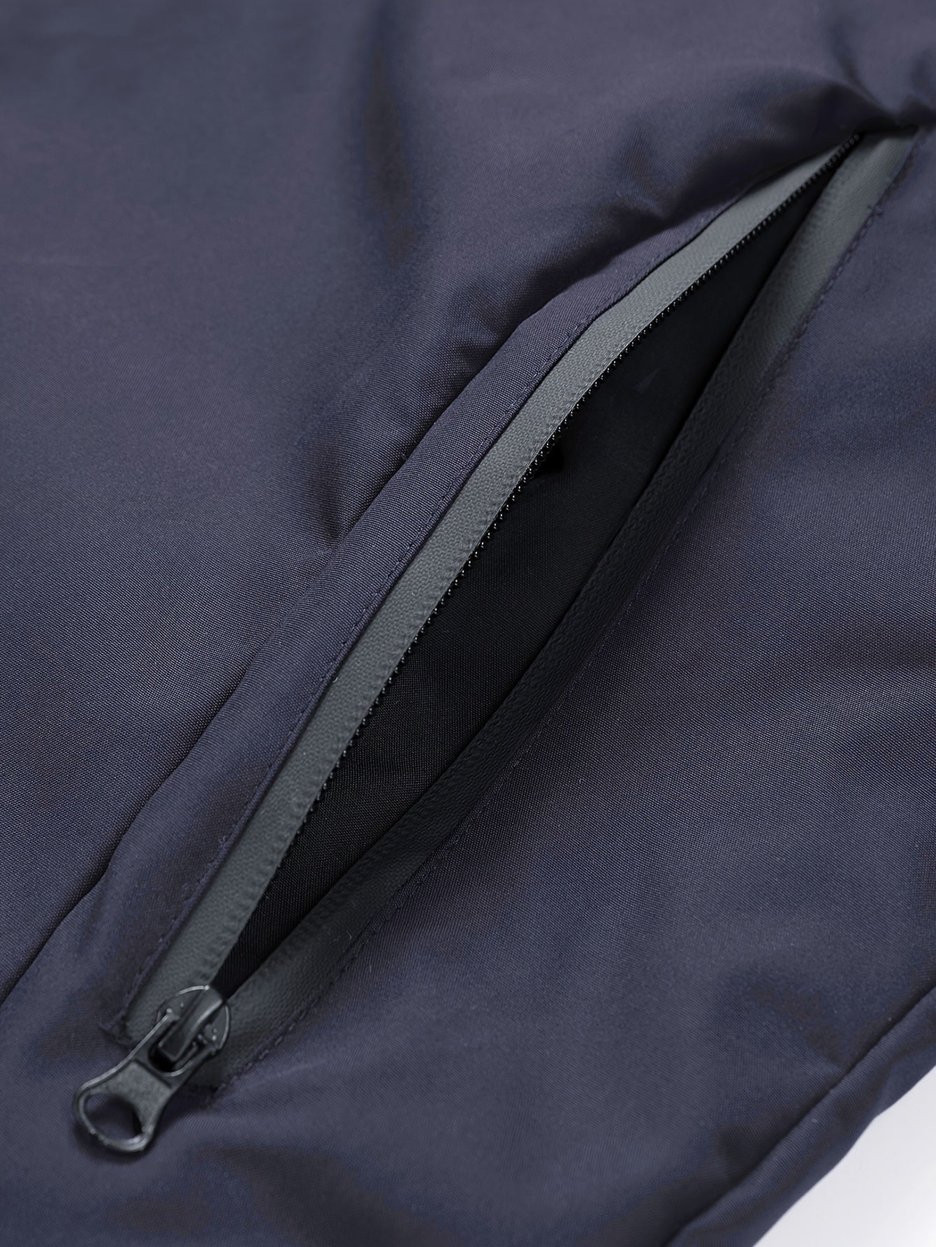 Men's Navy Blue Polyester Hooded Windbreaker Jacket for Spring and Fall