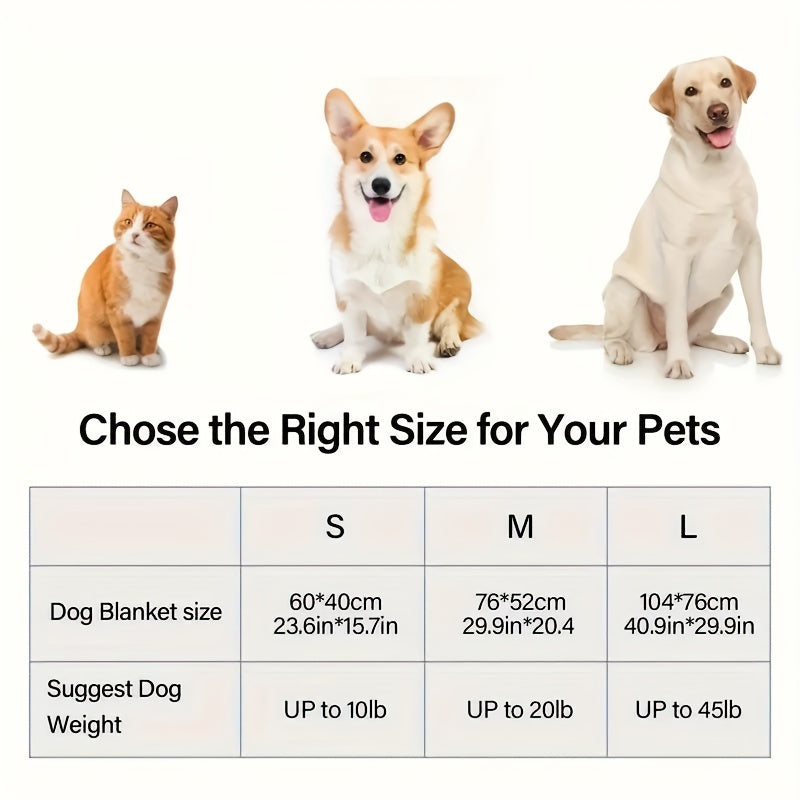 Stain-Resistant Fleece Pet Blanket with Bone Pattern Machine Washable for Dogs and Cats