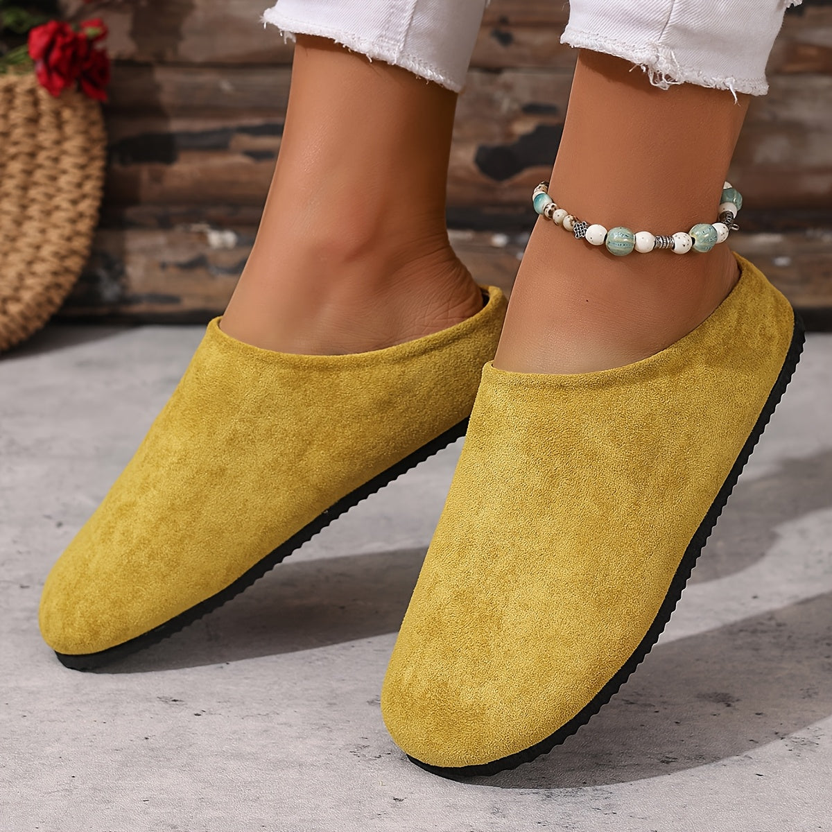 Women's Retro Mules Slip-On Flats EVA Casual Shoes Comfortable Lightweight
