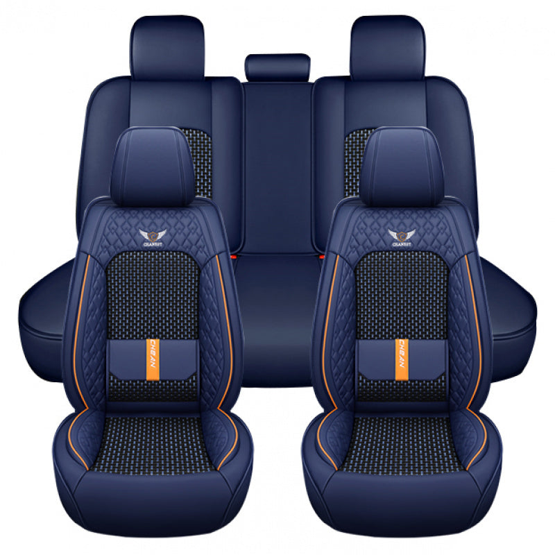 Universal Fit Faux Leather Car Seat Covers Full Set for 5 Seats All-Season Sponge Filled