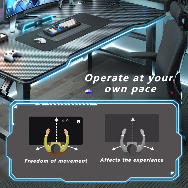 Modern Foldable Metal Desk with Fiber Texture Design for Home and Office Use