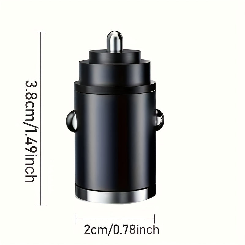 Cargador de coche 2 en 1 con carga rápida PD USB y carga rápida Type C 3.0, diseño compacto y oculto