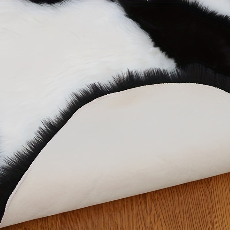 Fluffy Penguin Rug 2x3 Feet Shaggy Faux Fur Non-Shedding Bedroom Living Room Decor