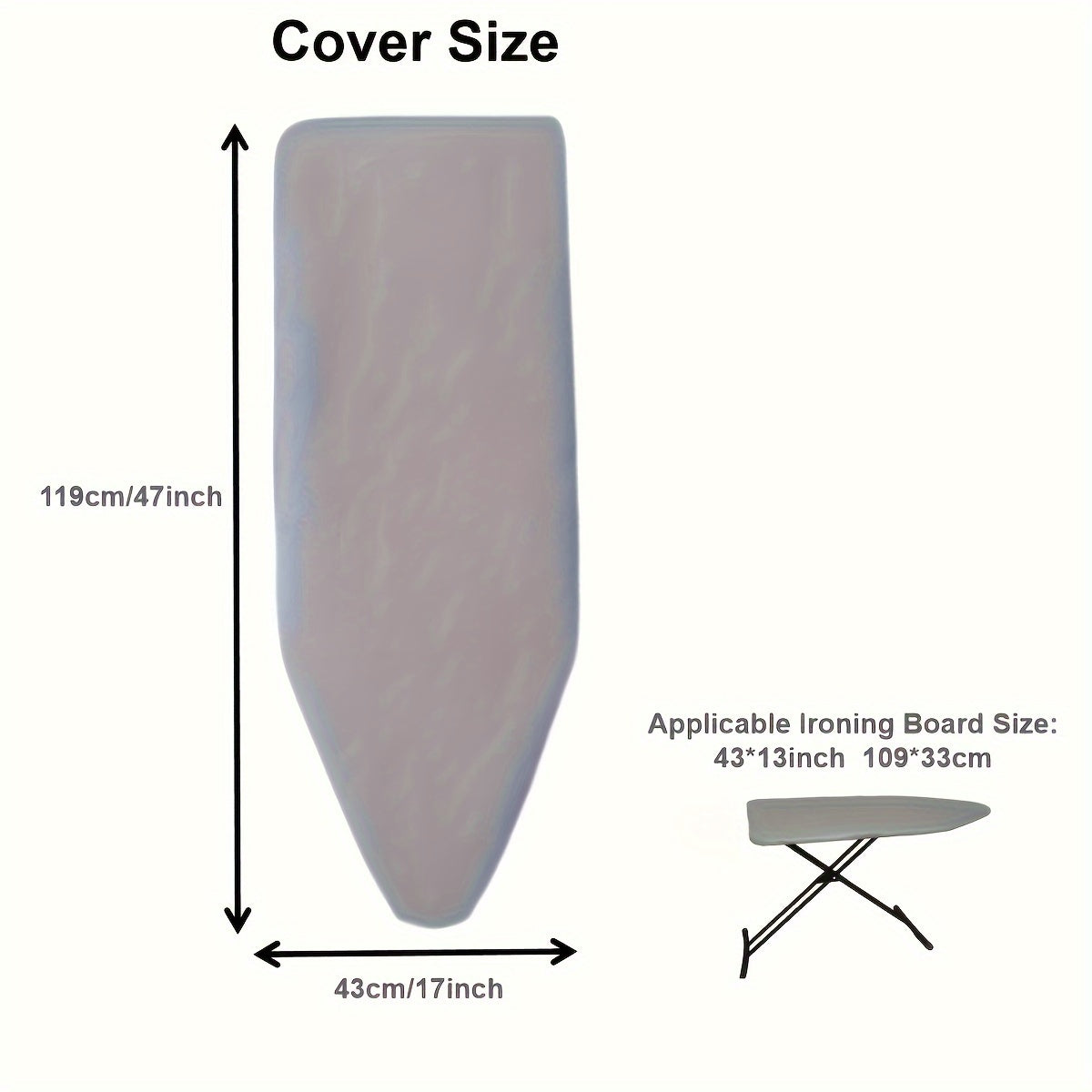 Premium Thickened Ironing Board Cover with Heat-Reflective Surface, Universal Fit