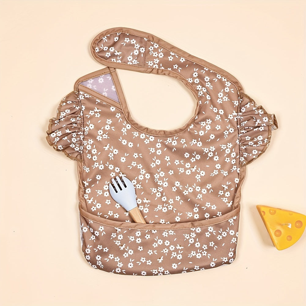 Babero impermeable para niños, de tela reciclada, ajustable, con gran bolsillo, multicolor