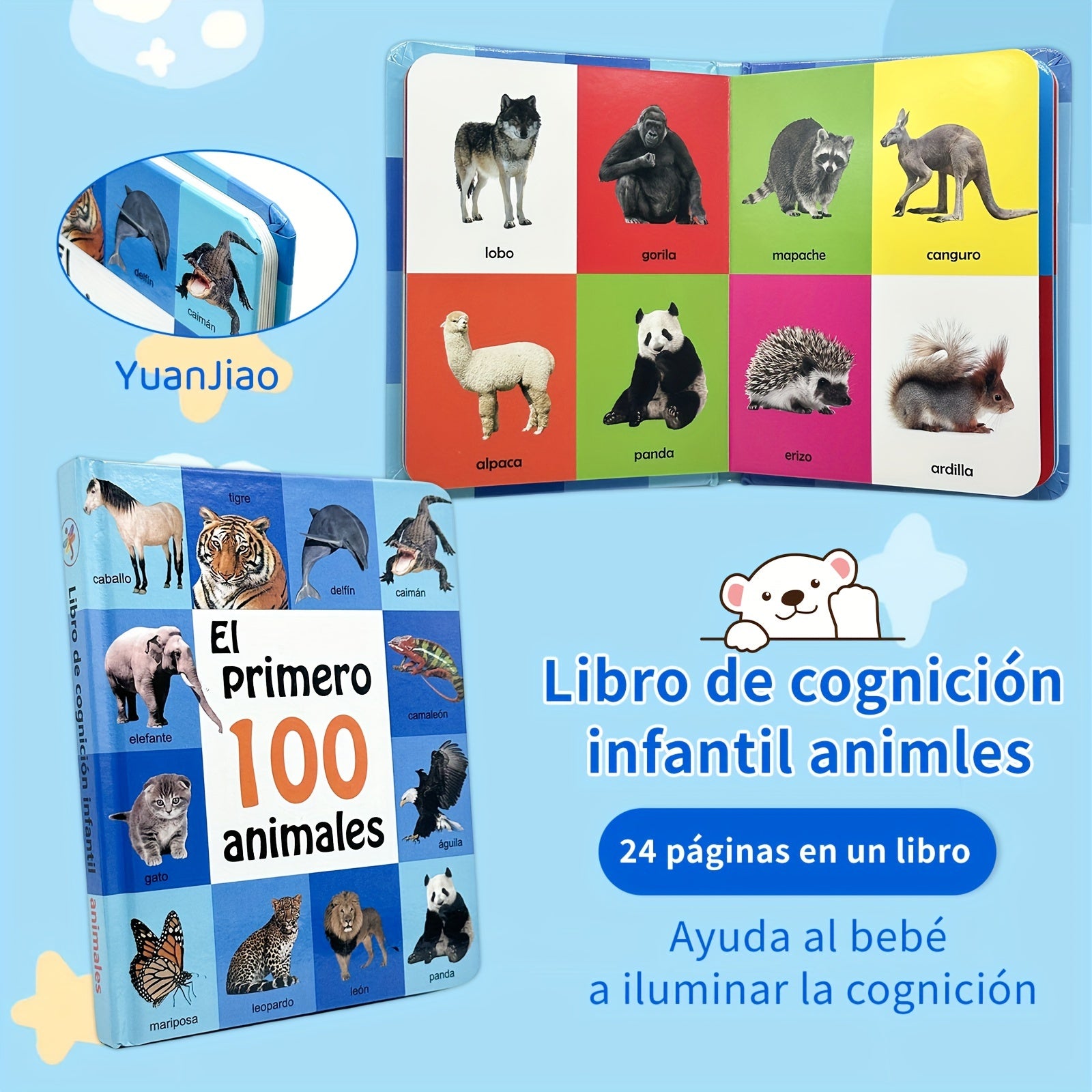 Children's Spanish Encyclopedia Board Book for Kids Ages 4+ Educational Learning Skills