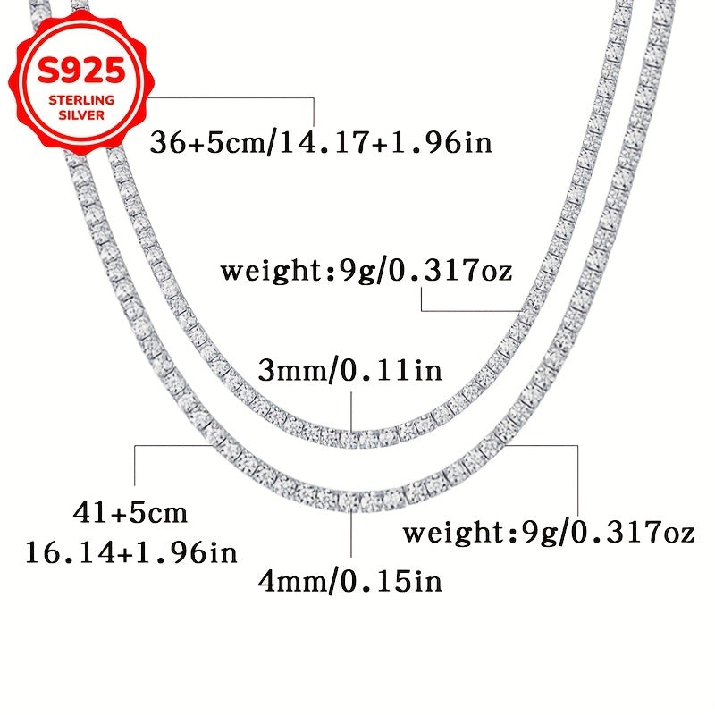 Роскошное ожерелье из стерлингового серебра S925 с синтетическим кубическим цирконием и камнем месяца марта, идеально подходит для повседневной носки или особых случаев, идеально для стиля отдыха в любое время года.