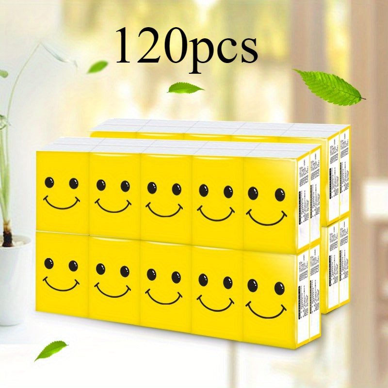 120 Pack 3-Ply Recycled Wood Pulp Tissues Soft Durable Portable Travel Home