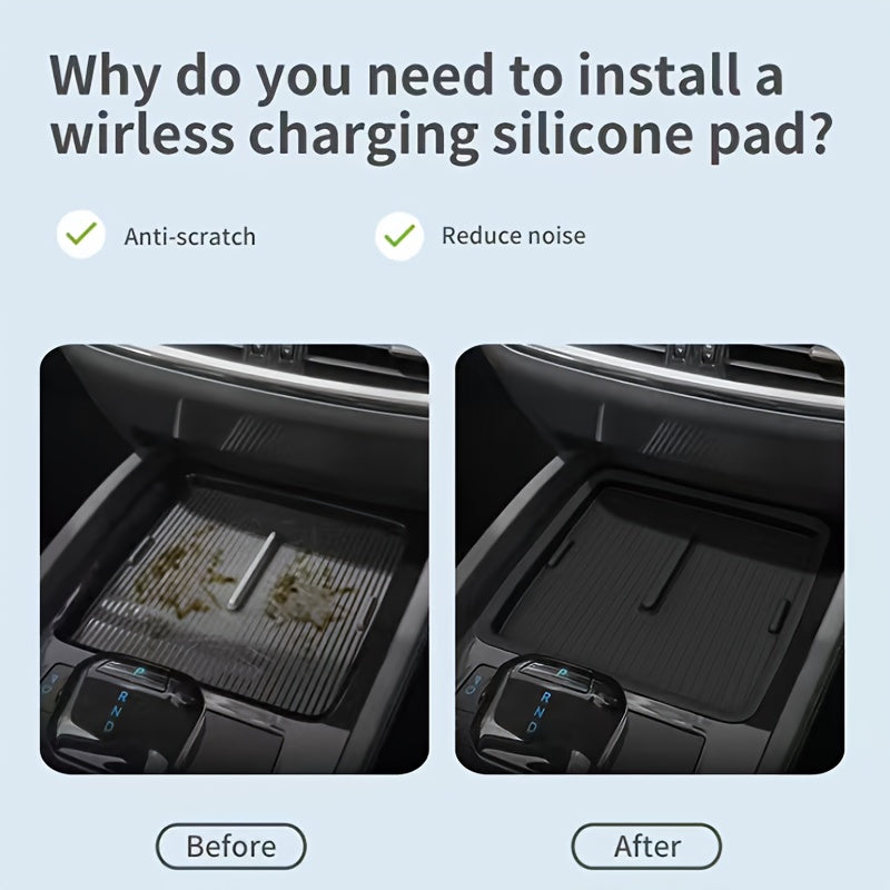 Silicone Car Interior Protection Mat for 24 Models Nonslip Central Console Pad