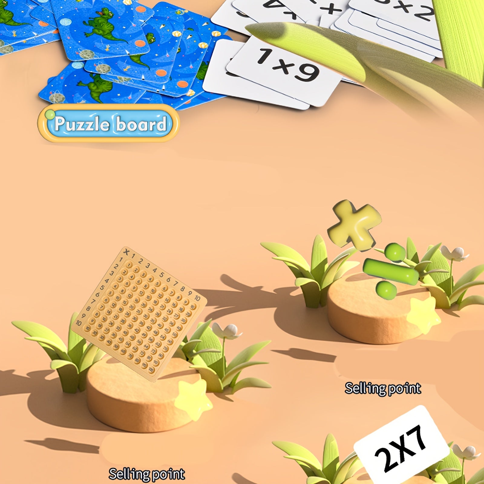 Educational Multiplication Table Toy Game for Kids Ages 3+ Yellow Plastic Educational Toy