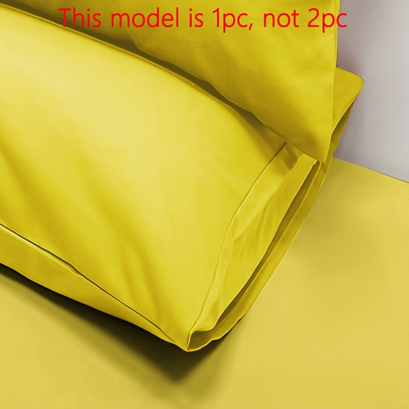 Soft Brushed Solid Color Pillowcase with Envelope Closure, Machine Washable Bedding