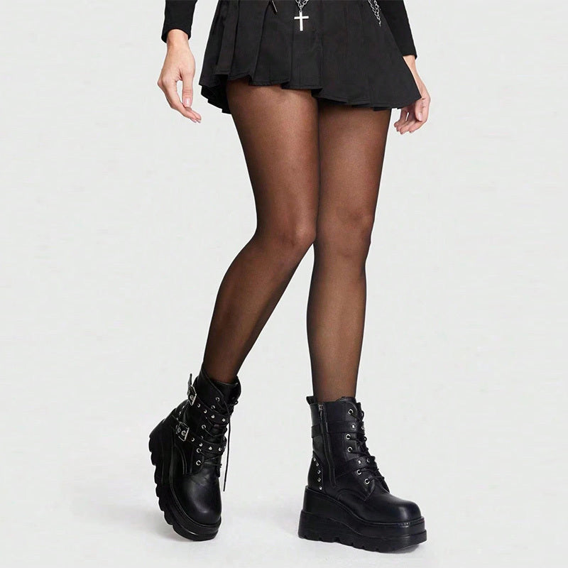 Teen Sheer Heart Pattern Thigh High Pantyhose All-Season Woven Fabric