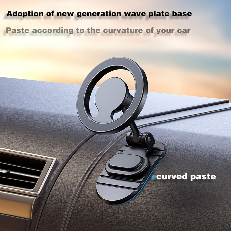 Universal Magnetic Car Phone Holder 360 Rollers Adhesive Dashboard Mount