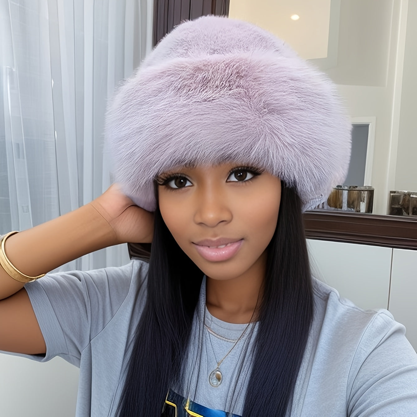 Ayollar uchun qishki baliqchilar shlyapasi, qalinlashtirilgan izolyatsiya, shamolga chidamli va sovuqdan himoyalovchi dizayn.