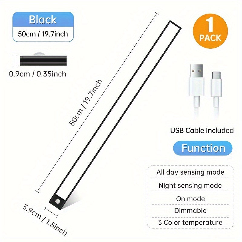 Rechargeable LED Light Strip with Adjustable Brightness and Three Colors