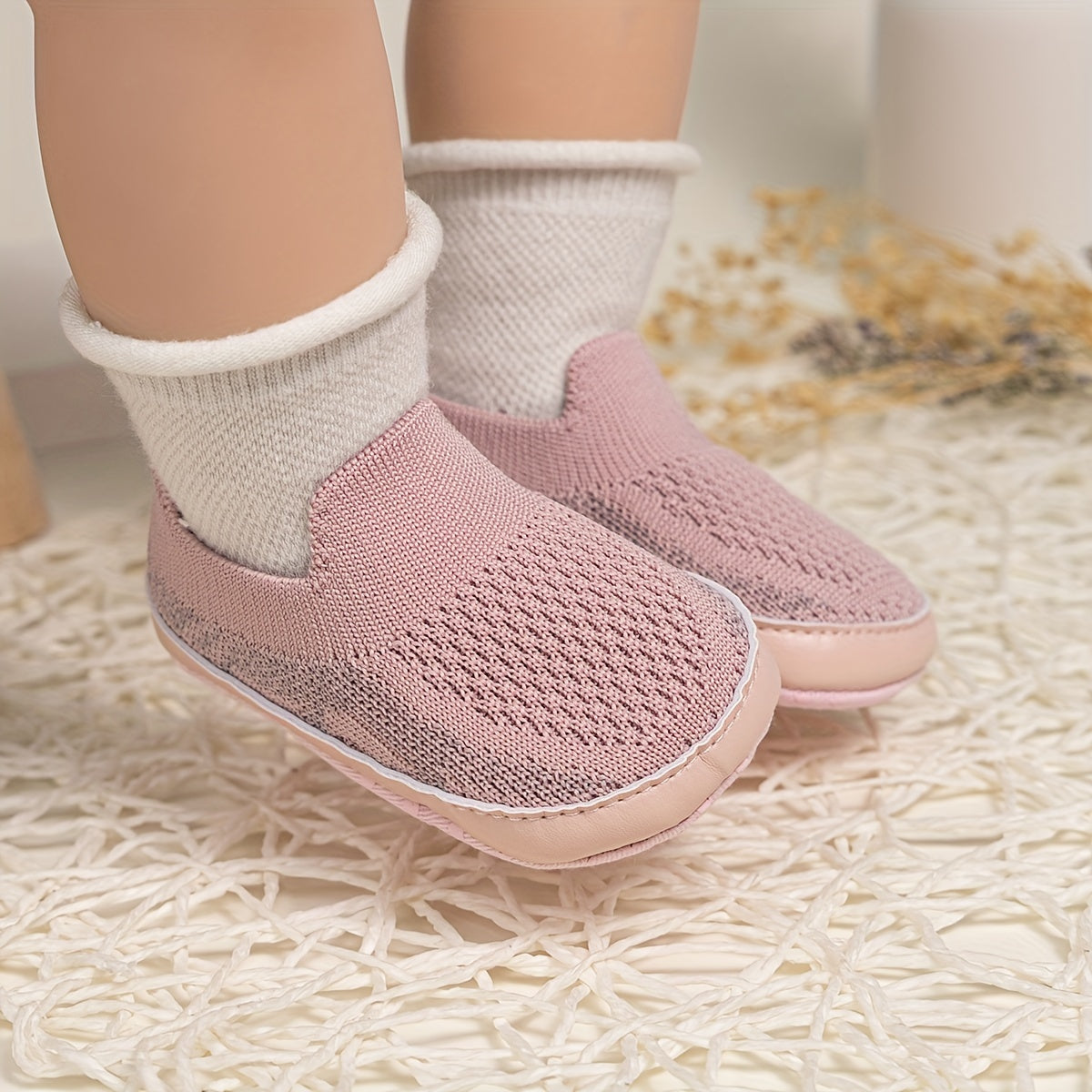 Baby Toddler Girl Boy Knitted Casual Shoes Non-Slip Soft Sole Fabric Spring Fall