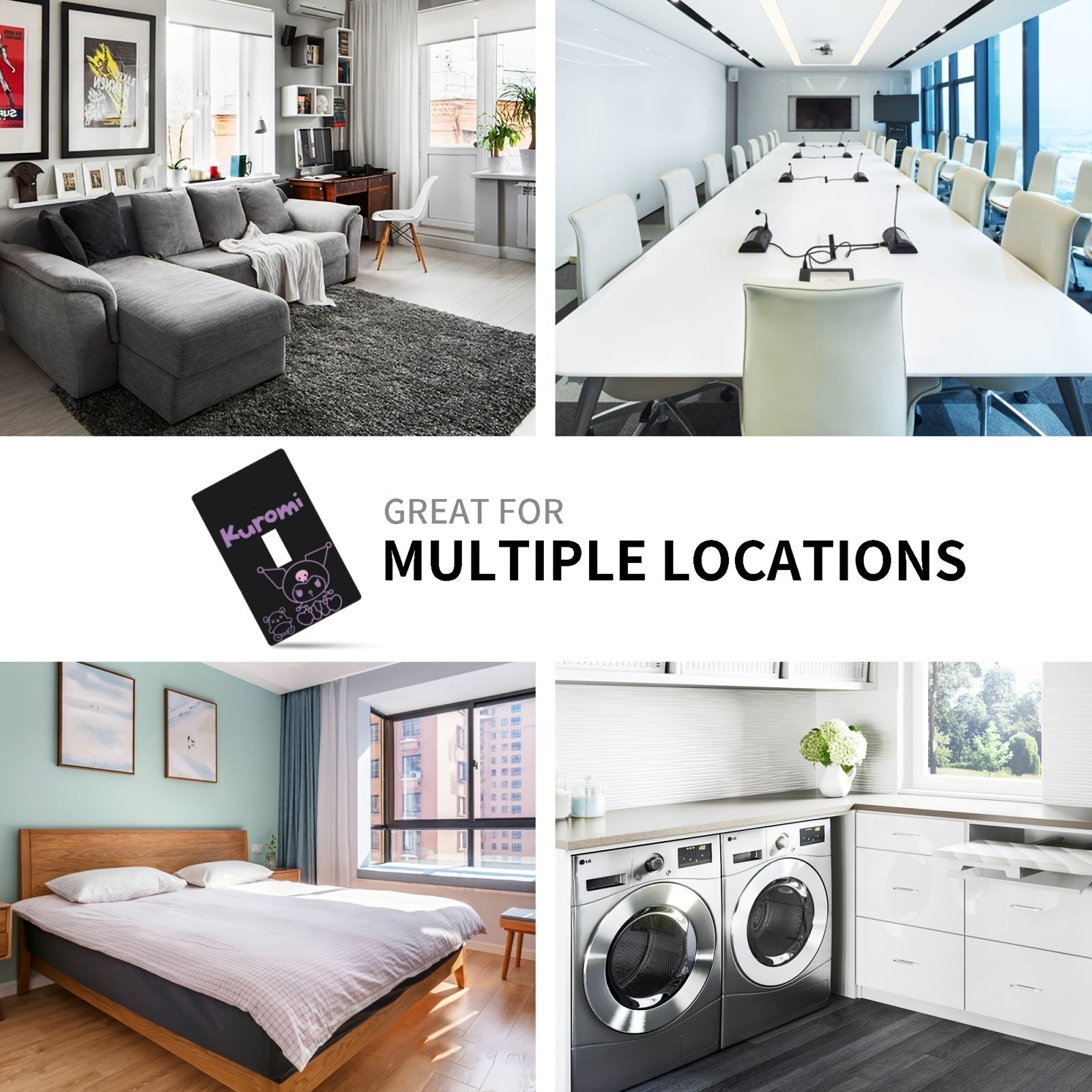 Kuromi Light Switch Cover Decorative Wall Plate Easy to Install for Home Decor