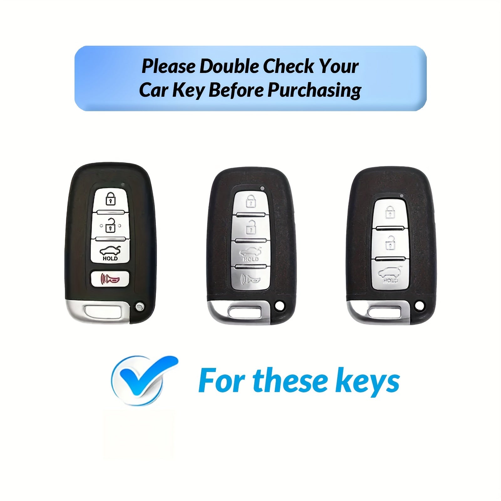 Universal TPU Key Fob Cover for Car Remote Smart Key Case Black