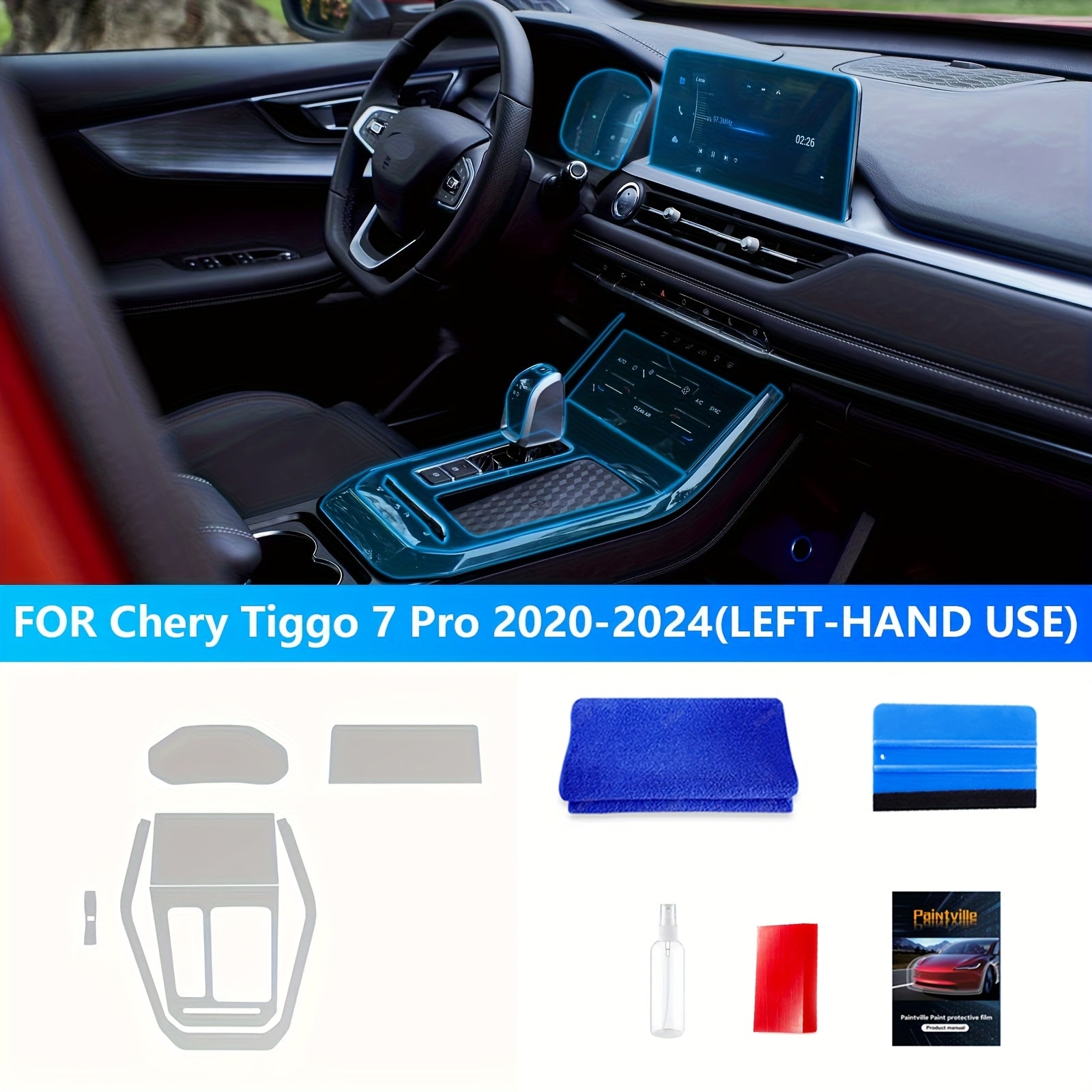 Protective Car Film TPU 8.5 Mil Thickness for Chery Tiggo 7 Pro Left Drive
