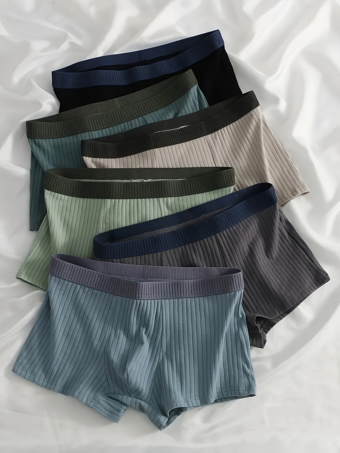 Men's Cotton Shortie Underwear 6-Pack Assorted Solid Colors Medium Stretch