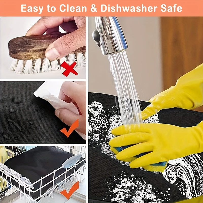 Set of 2 Non-Stick Oven Liners 40x33cm Washable BPA Free for Electric Gas Microwave