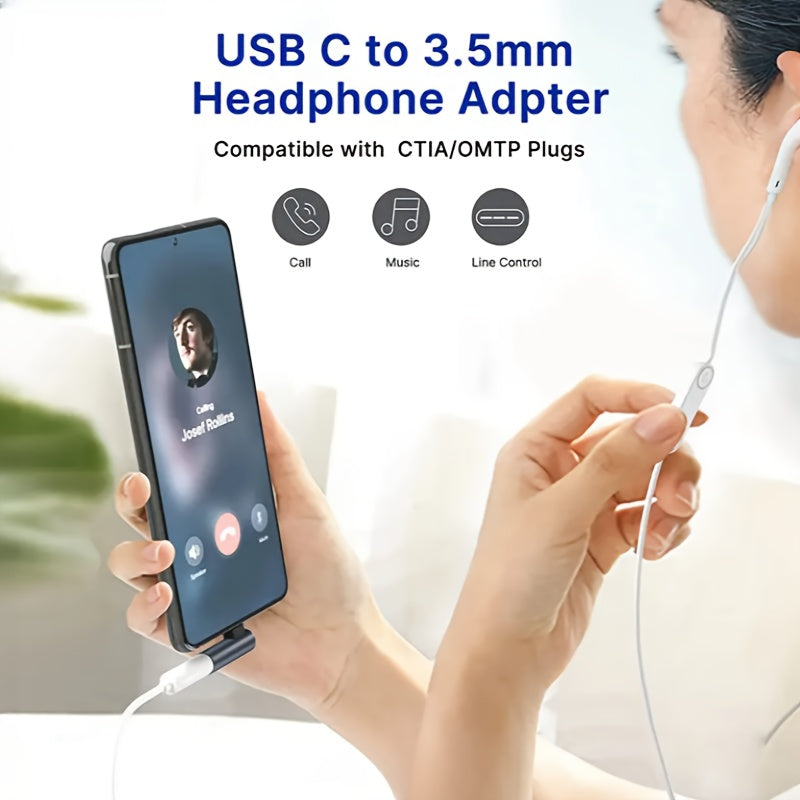 Type-C to 3.5mm Headphone Adapter Digital Decoding Chip Compatible with Smartphones and Laptops
