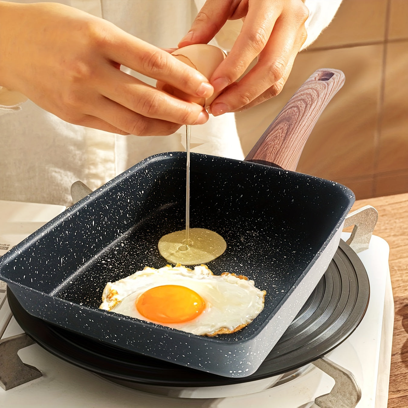 Egg Pan Nonstick Granite Stone for Tamagoyaki Japanese Omelette PFOA Free Induction Suitable